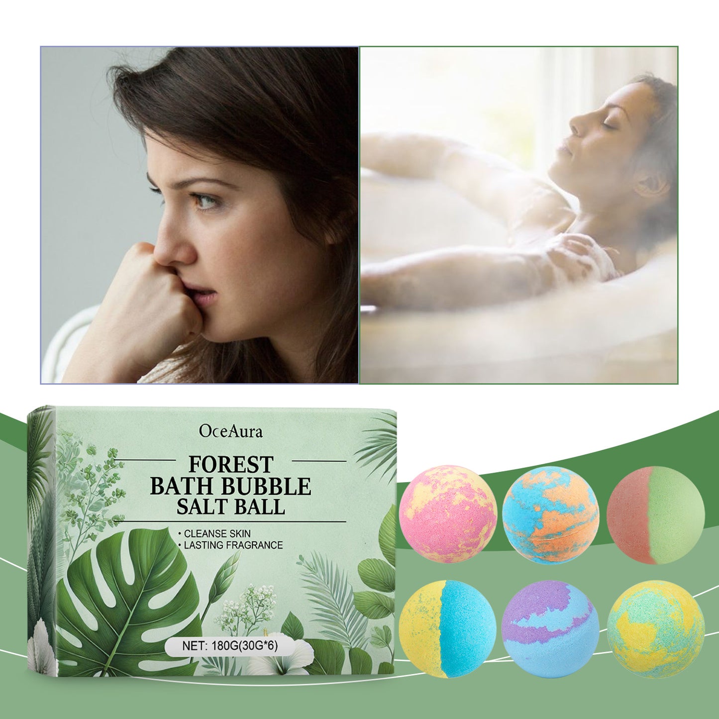 USA ONLY: OceAura Fragrant Shower Ball, Plant-Scented Shower Ball Cleans And Moisturizes The Body With A Colorful And Fragrant Shower Ball