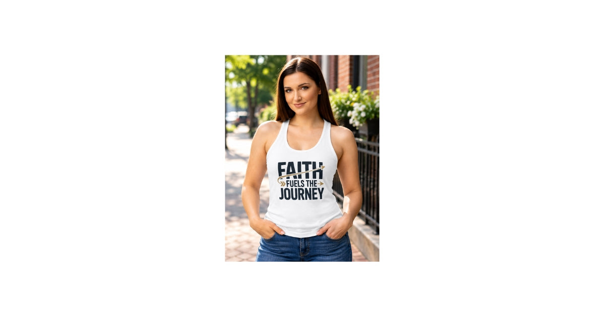 Faith Fuels the Journey Women’s Racerback Tank Top | RiseFits