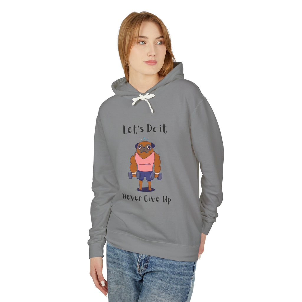 Copy of Motivational Unisex Lightweight Hooded Sweatshirt - "Let's Do It, Never Give Up"