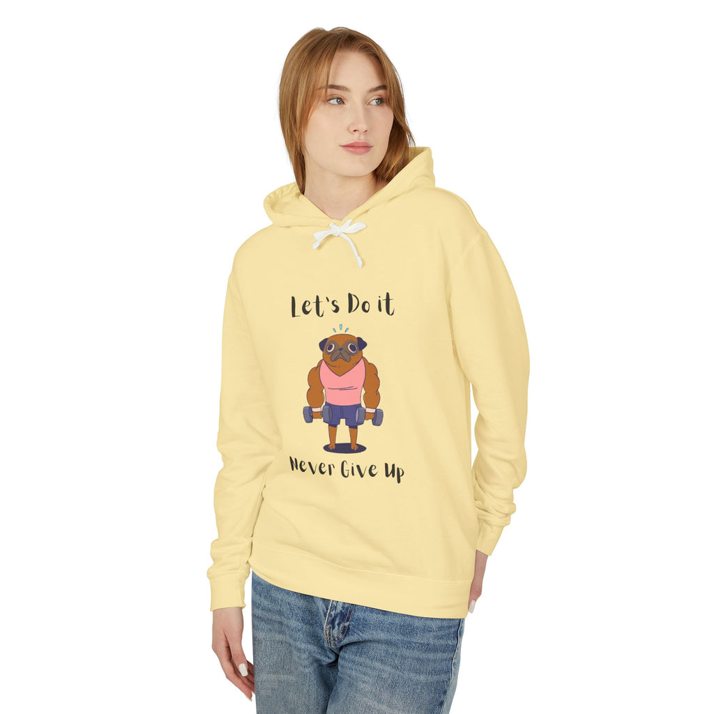 Copy of Motivational Unisex Lightweight Hooded Sweatshirt - "Let's Do It, Never Give Up"