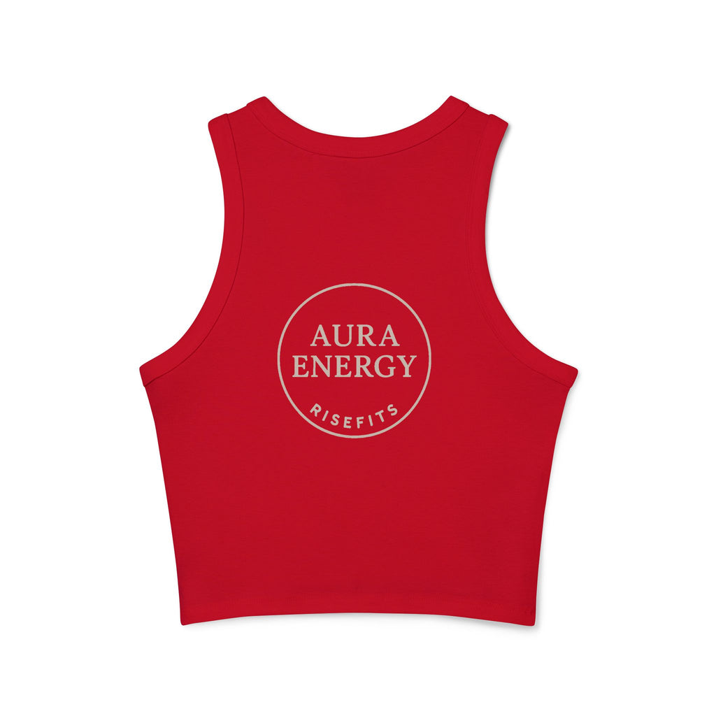 RiseFits Aura Ribbed Tank – Dual Logo Edition