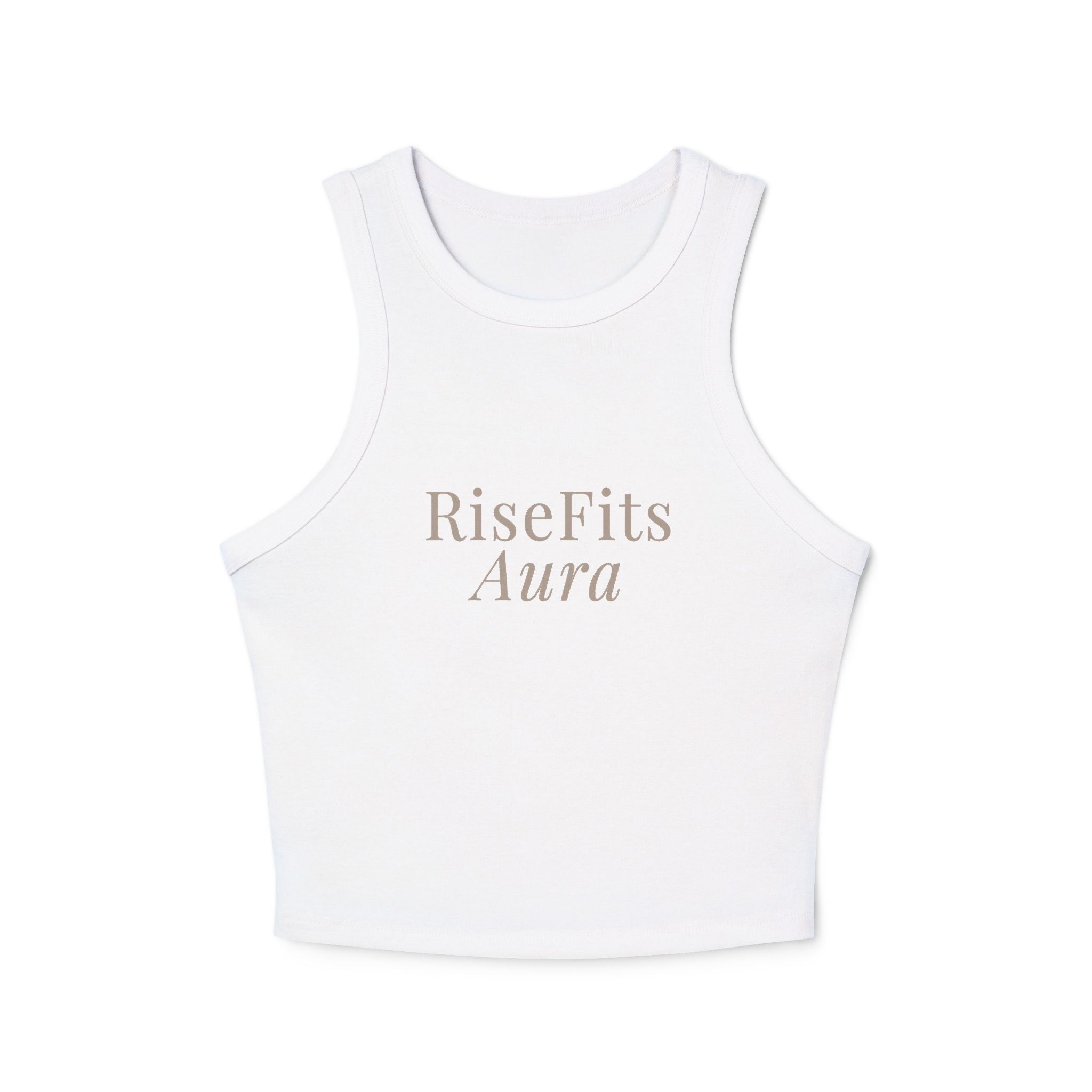 RiseFits Aura Racer Tank Top — Women's Micro Rib Fitness Crop