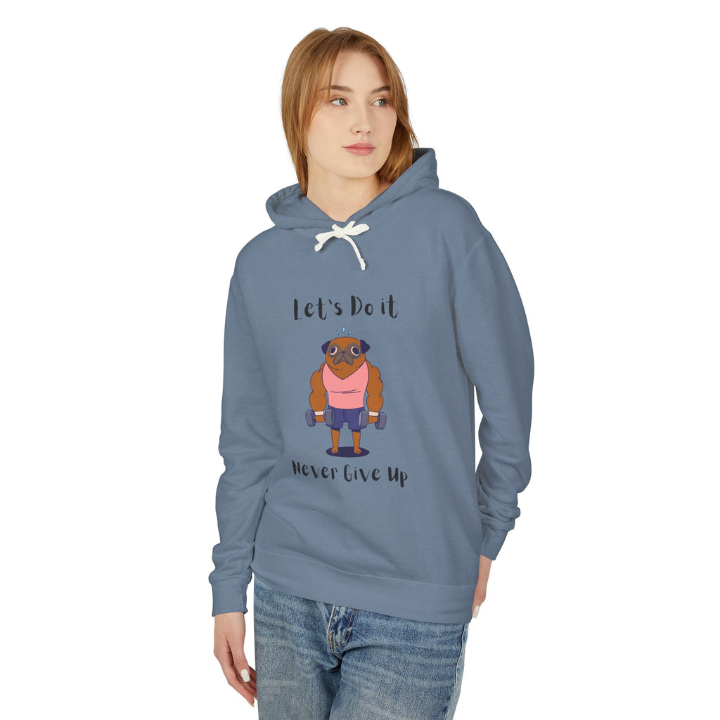 Copy of Motivational Unisex Lightweight Hooded Sweatshirt - "Let's Do It, Never Give Up"