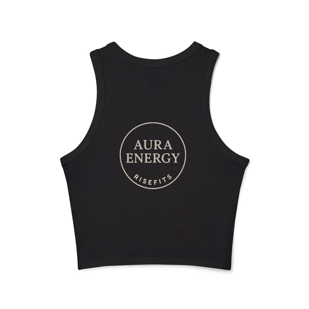 RiseFits Aura Ribbed Tank – Dual Logo Edition