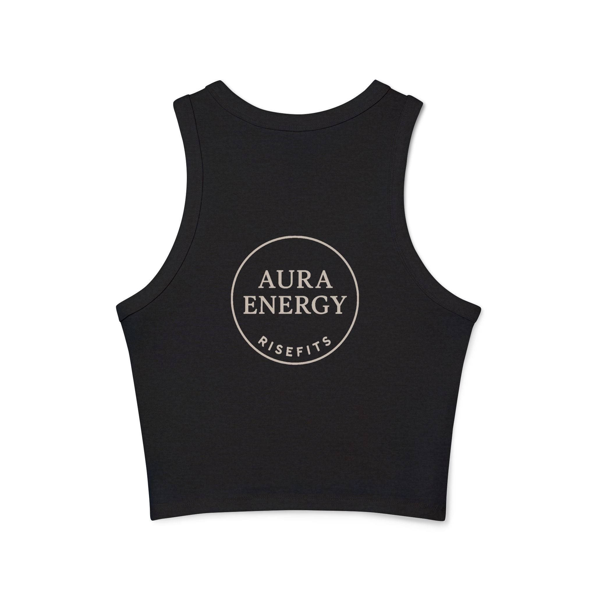 RiseFits Aura Ribbed Tank – Dual Logo Edition