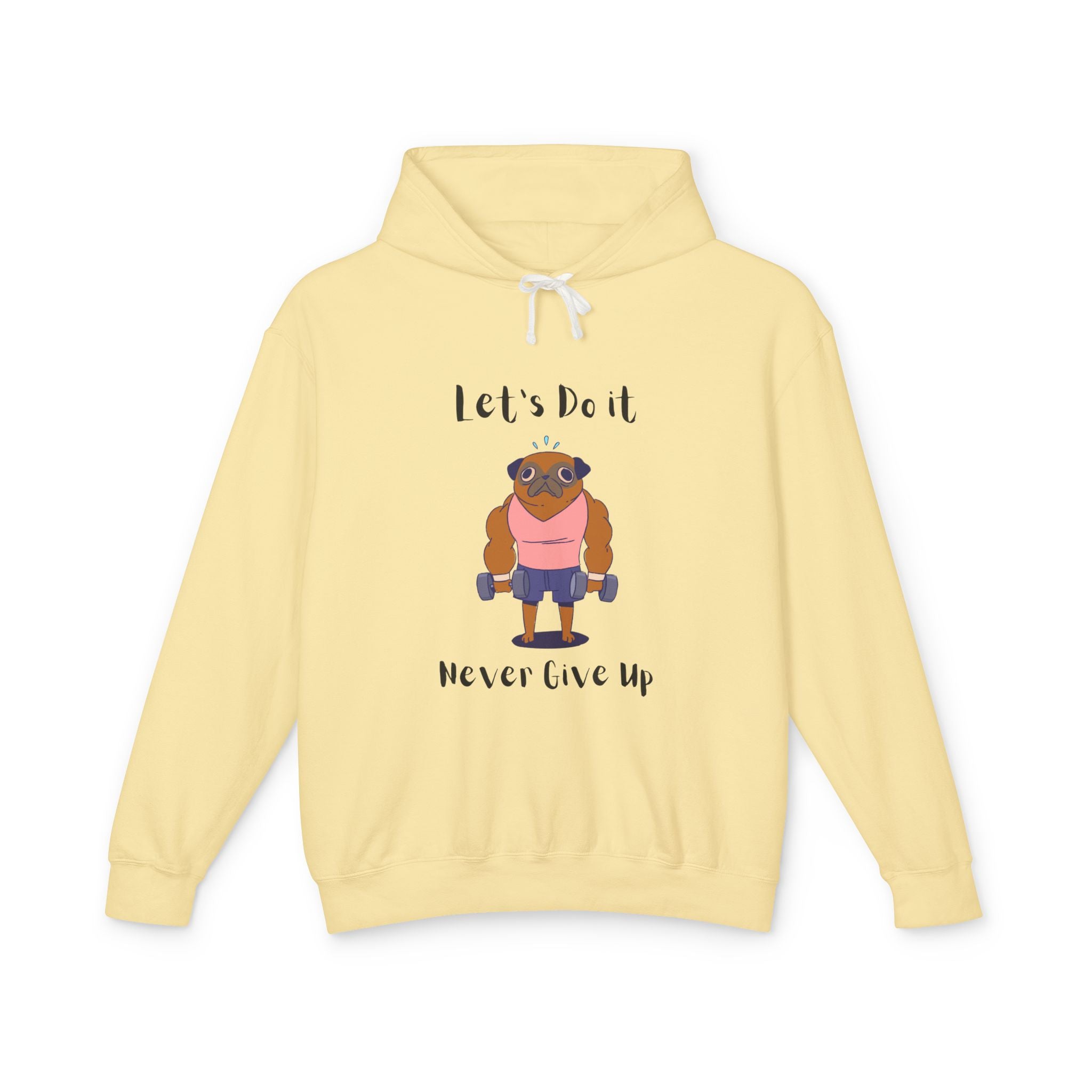 Copy of Motivational Unisex Lightweight Hooded Sweatshirt - "Let's Do It, Never Give Up"