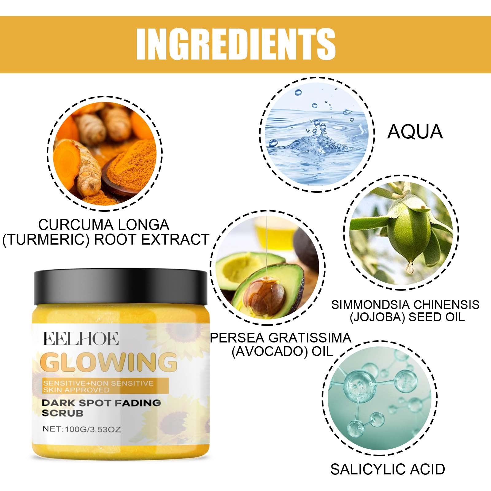 USA ONLY: Eelhoe Turmeric Exfoliating Facial Scrub For Deep Cleansing Of Delicate Pores And Beauty Cleansing Treatment