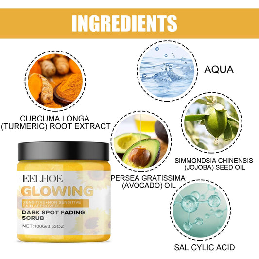 USA ONLY: Eelhoe Turmeric Exfoliating Facial Scrub For Deep Cleansing Of Delicate Pores And Beauty Cleansing Treatment