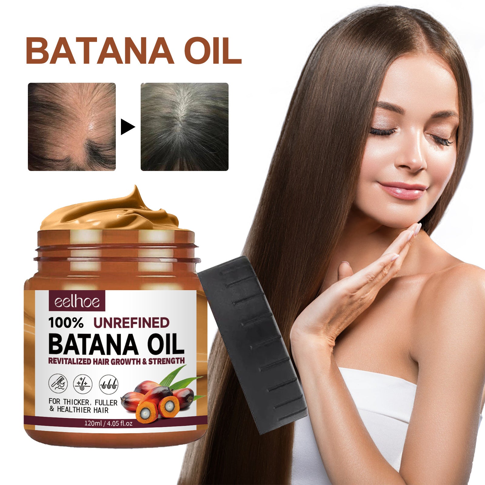 USA ONLY: EELHOE Batana Oil Conditioner Moisturizes, Repairs, Strengthens Hair Roots, Prevents Supple, Dense Hair, And Solidifies And Fluffy Hair