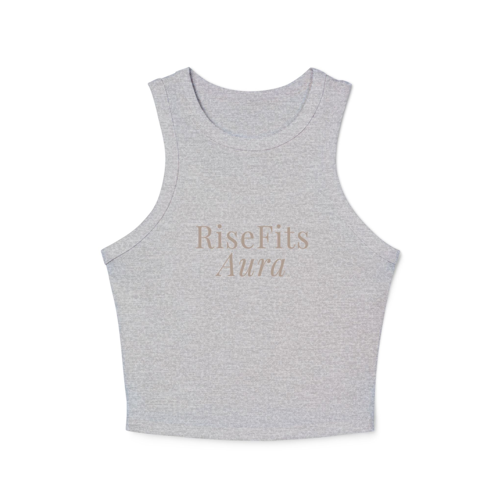 RiseFits Aura Racer Tank Top — Women's Micro Rib Fitness Crop