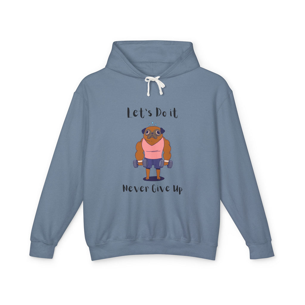 Copy of Motivational Unisex Lightweight Hooded Sweatshirt - "Let's Do It, Never Give Up"