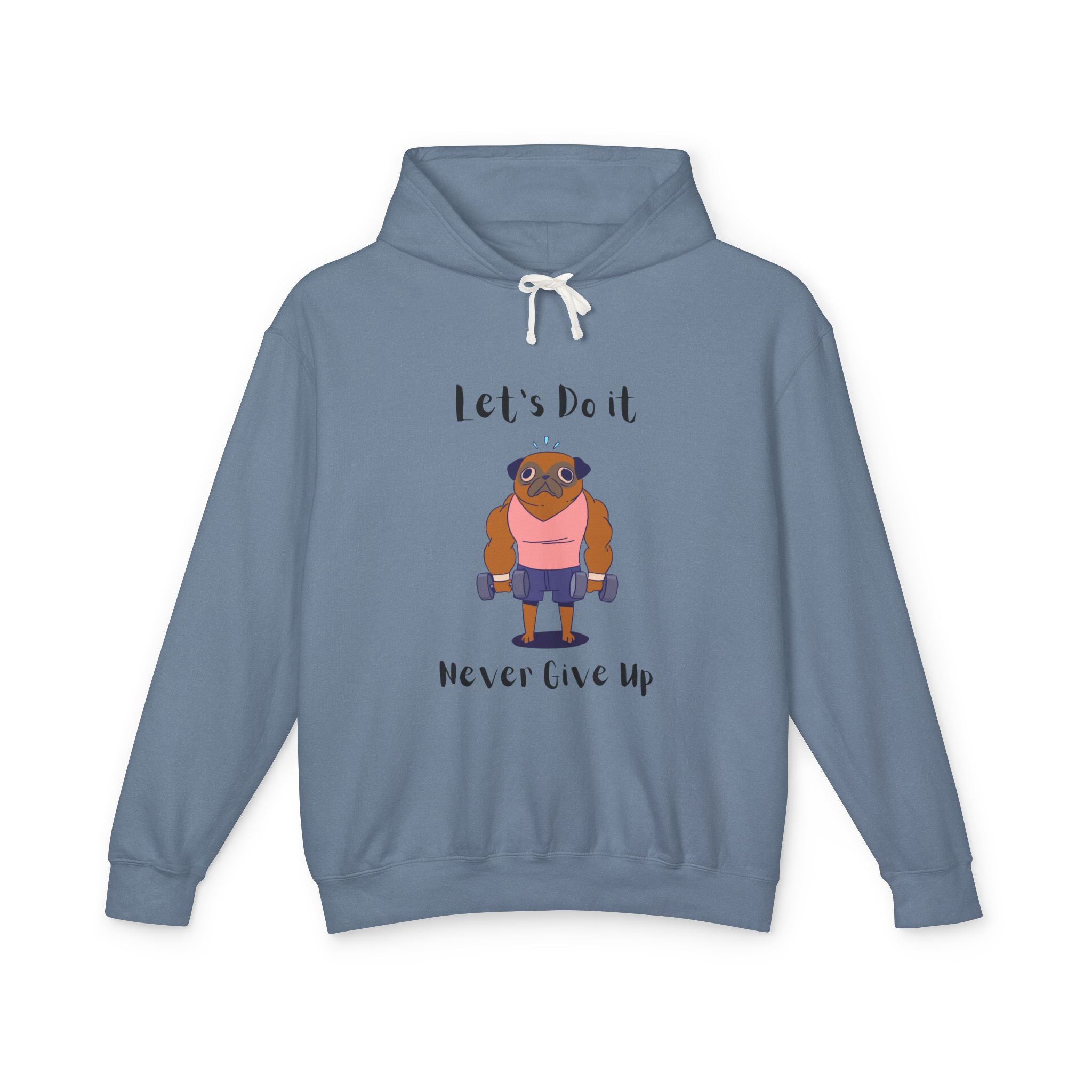 Copy of Motivational Unisex Lightweight Hooded Sweatshirt - "Let's Do It, Never Give Up"