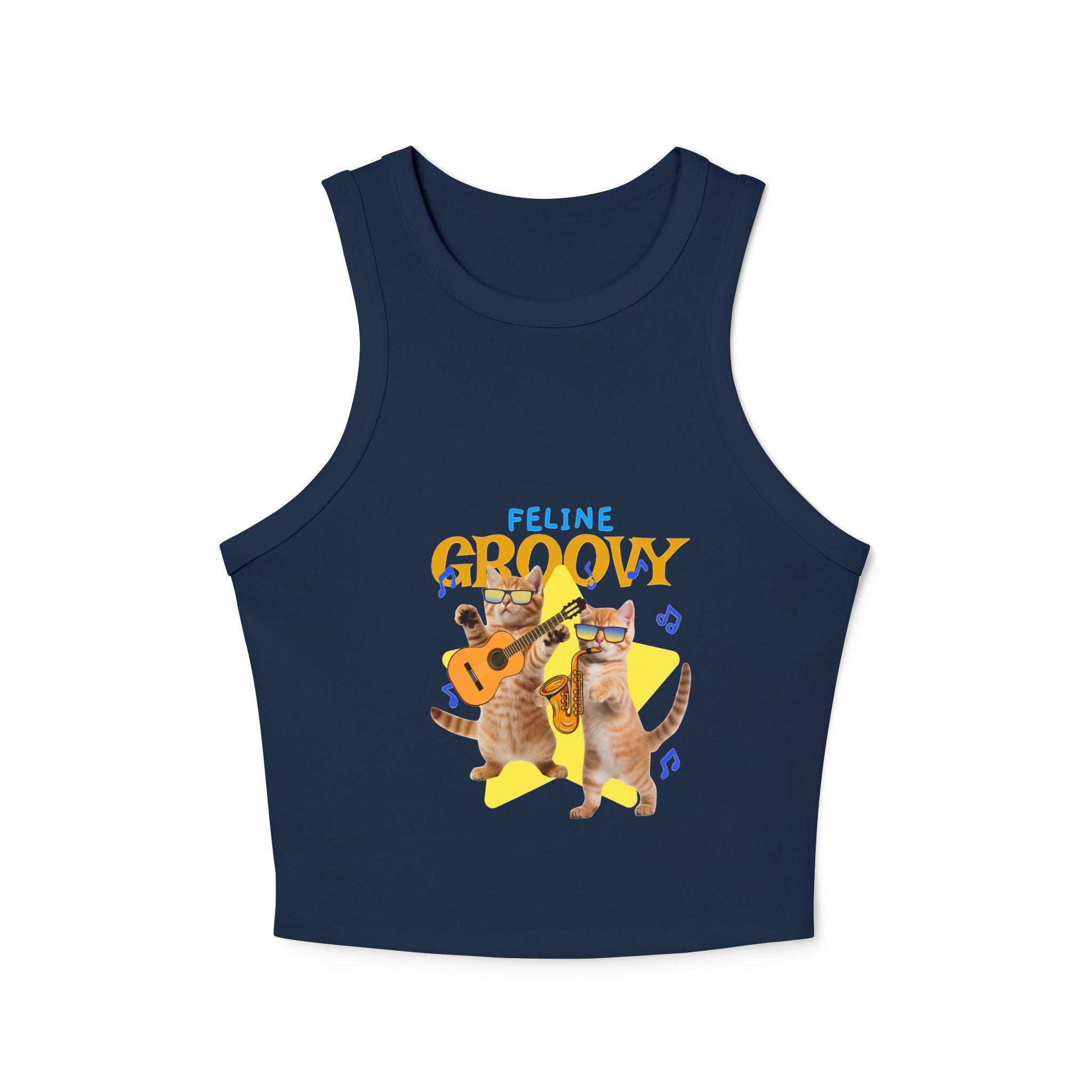 Purrfectly Groovy Cat Tank Top, Cute Cat Lover Apparel, Summer Style, Gift for Cat Moms, Casual Wear