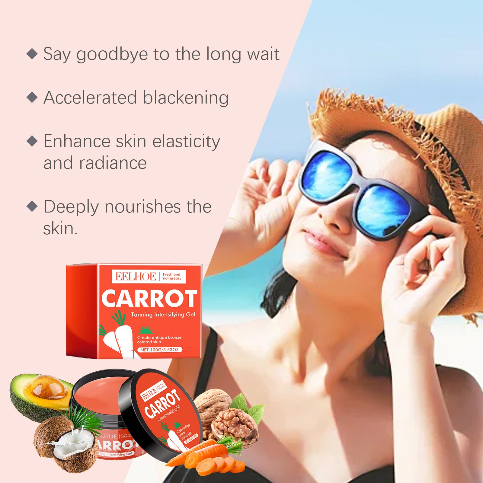 USA ONLY: Eelhoe Carrot Black Gel Equalizes Skin Tone And Creates A Healthy Cream For Wheat Skin