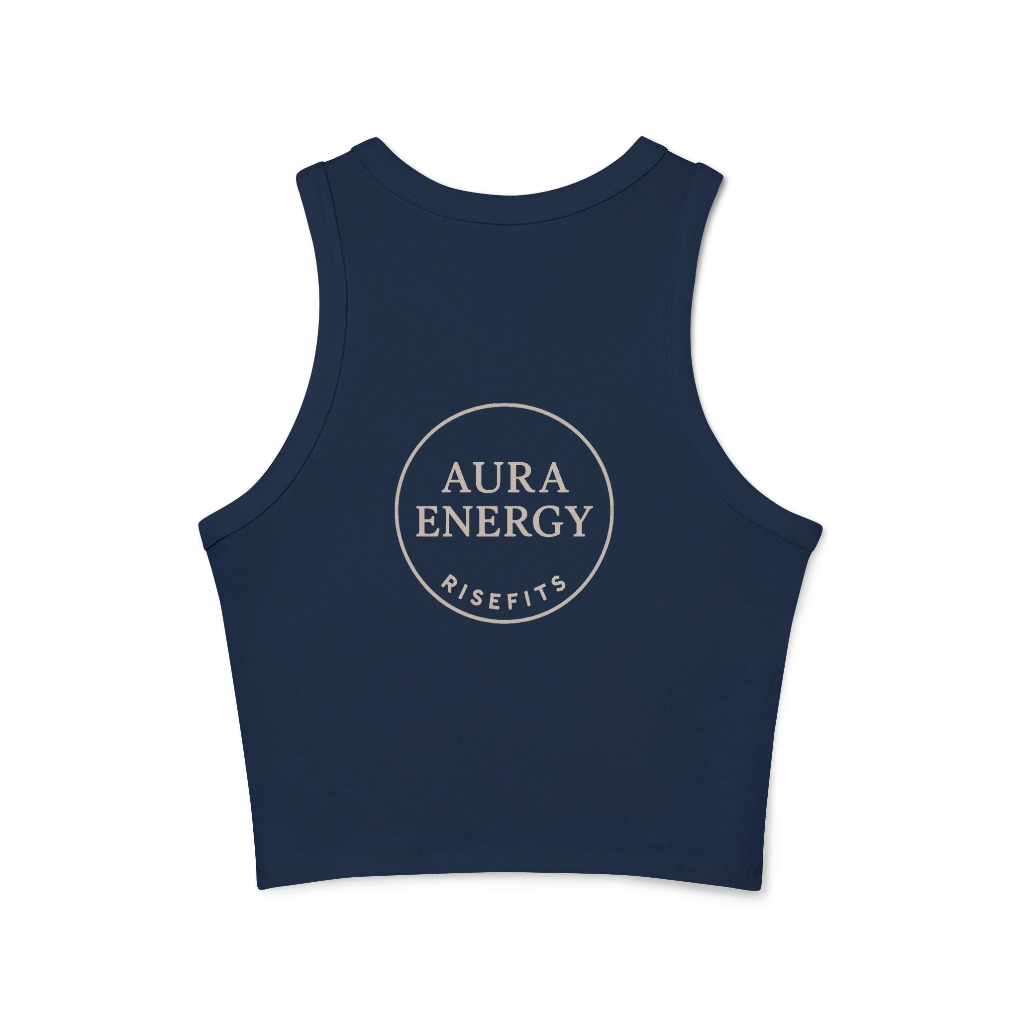 RiseFits Aura Ribbed Tank – Dual Logo Edition