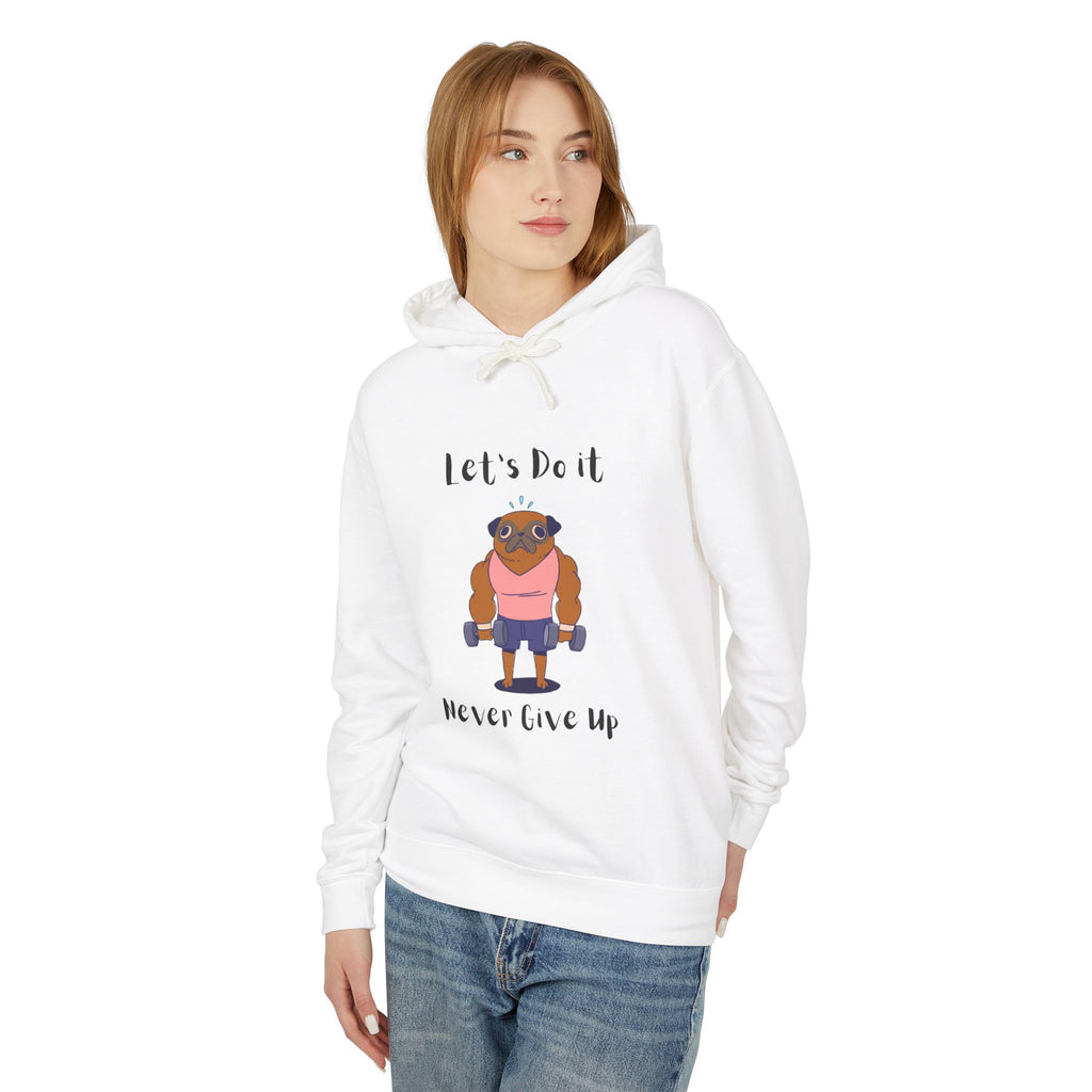 Copy of Motivational Unisex Lightweight Hooded Sweatshirt - "Let's Do It, Never Give Up"