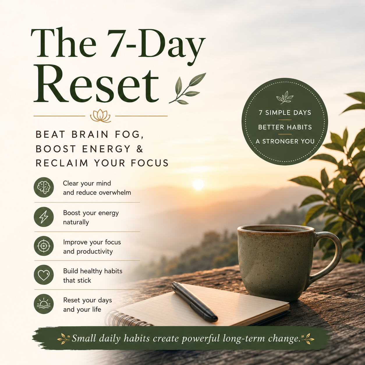 The 7-Day Reset: Beat Brain Fog, Boost Energy & Reclaim Your Focus