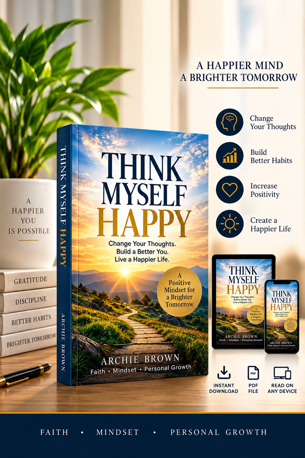 Think Myself Happy: Mastering Your Thoughts Through Faith, Discipline, and Perspective