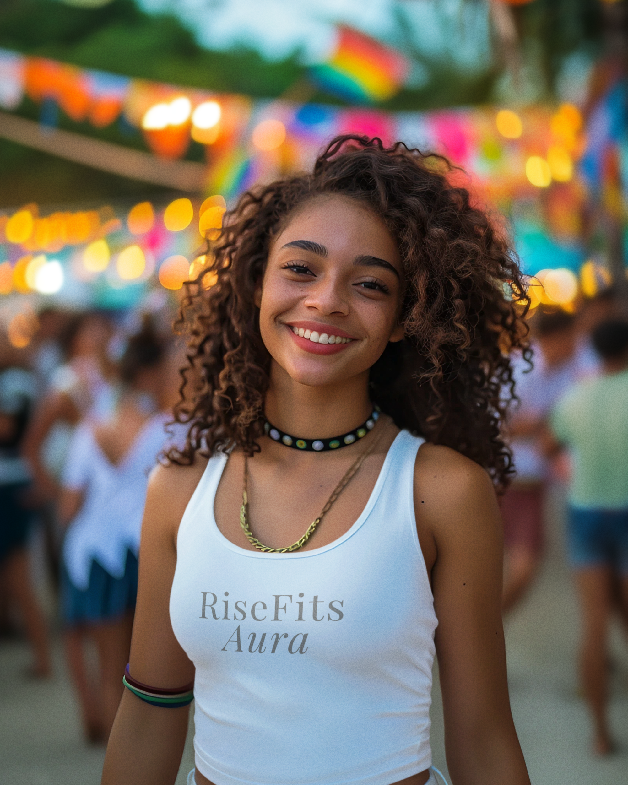 RiseFits Aura Racer Tank Top — Women's Micro Rib Fitness Crop