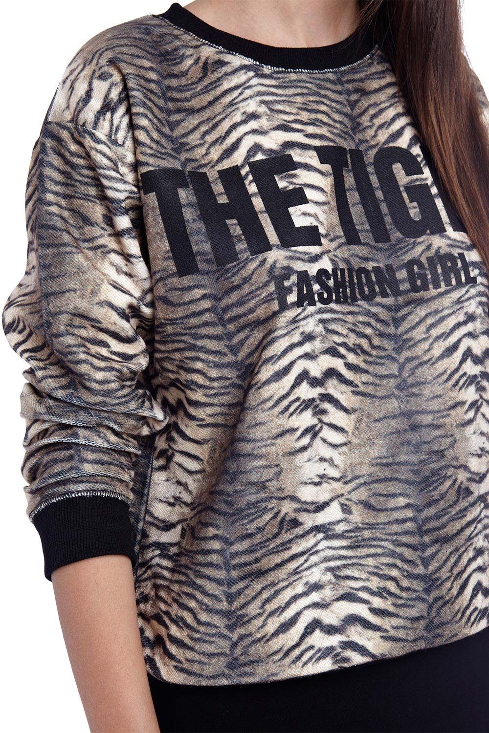 Sweatshirt With the Tiger Fashion Girl