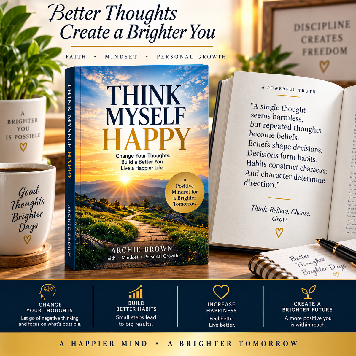 Think Myself Happy: Mastering Your Thoughts Through Faith, Discipline, and Perspective